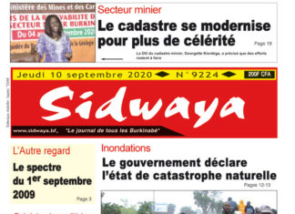 Une Sidwaya du 10 septembre 2020