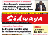 Une sidwaya du 14 09 2020
