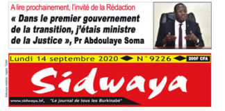 Une sidwaya du 14 09 2020