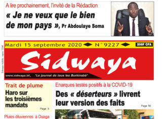 Une Sidwaya du 15 septembre 2020