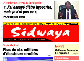 Une du 15-09-2020