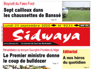 Une du 21-09-2020
