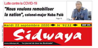 Une sidwaya du 22 09 2020