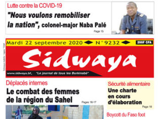 Une sidwaya du 22 09 2020