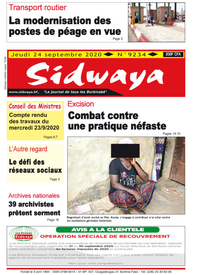 Une du 24-08-2020
