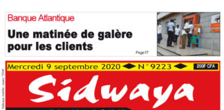 Une sidwaya du 09 09 2020