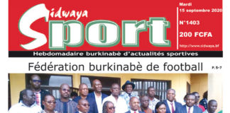 Une Sidwaya Sport du 15 septembre 2020