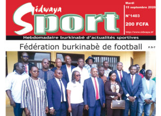 Une Sidwaya Sport du 15 septembre 2020