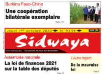 Une Sidwaya du 1er octobre 2020