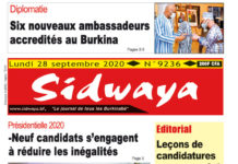 Une Sidwaya du lundi 28 septembre 2020