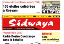 Une Sidwaya du lundi 07 septembre 2020