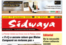 Une Sidwaya du 19 octobre 2020