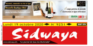Une Sidwaya du 19 octobre 2020