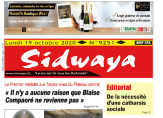 Une Sidwaya du 19 octobre 2020