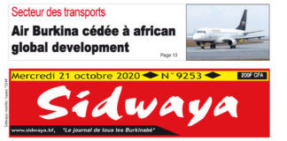 Une Sidwaya du 21 10 2020