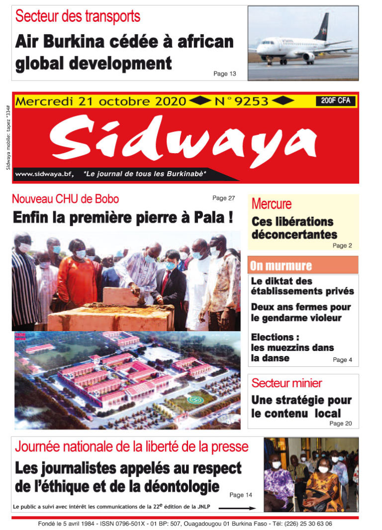 Une Sidwaya du 21 10 2020