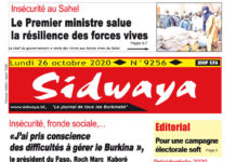 Une sidwaya du 26 10 2020