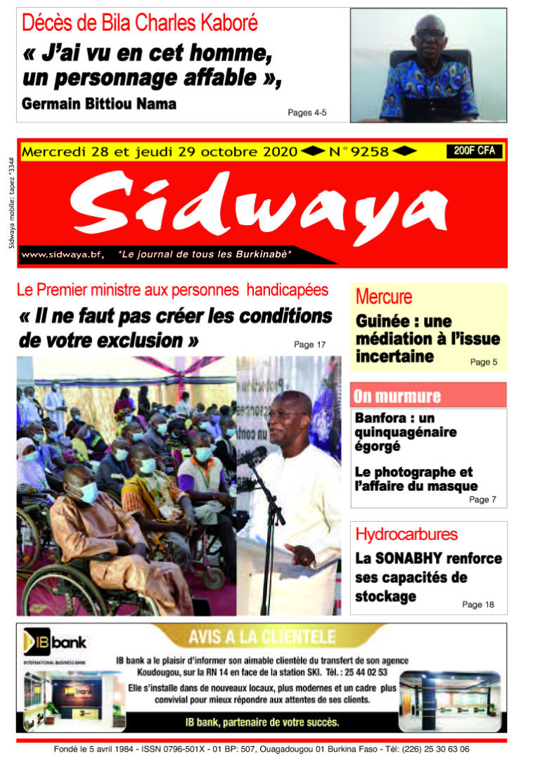 Une du 28-10-2020