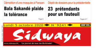 Une sidwaya du 05 10 2020