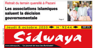 Une Sidwaya du 08 10 2020