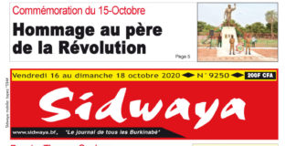 Une Sidwaya du 16 10 2020