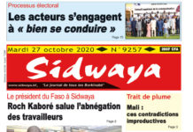 Une Sidwaya du 27 octobre 2020