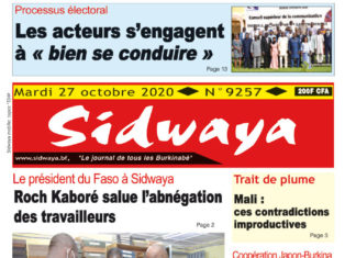 Une Sidwaya du 27 octobre 2020