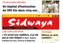 Une Sidwaya du 30 10 2020