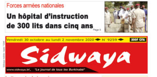 Une Sidwaya du 30 10 2020