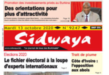 Une sidwaya du 13 10 2020