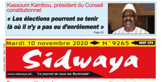 Une Sidwaya du 10 11 2020