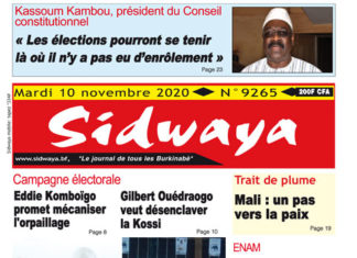 Une Sidwaya du 10 11 2020