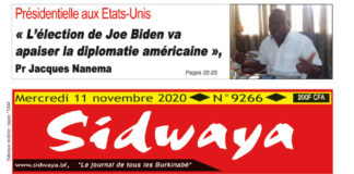 Une Sidwaya du 11 novembre 2020