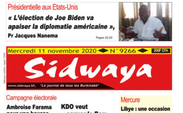 Une Sidwaya du 11 novembre 2020