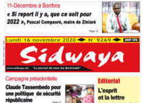 Une Sidwaya du 16 11 2020