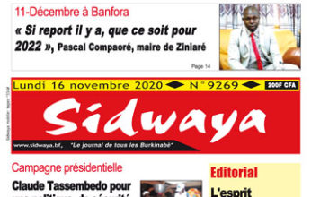 Une Sidwaya du 16 11 2020