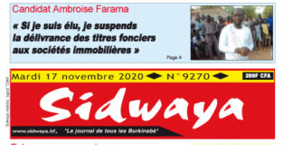 Une du 17-11-2020