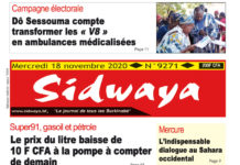 Une Sidwaya du 18-11-2020