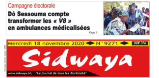 Une Sidwaya du 18-11-2020