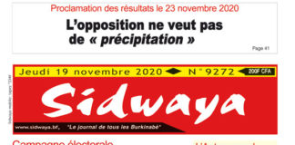 Une Sidwaya du 19 11 2020