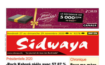 Sidwaya du 27 11 2020