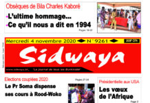 Une du 4 – 11 -2020