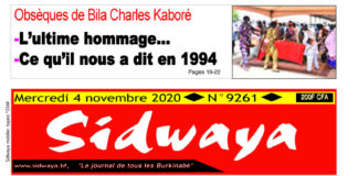 Une du 4 – 11 -2020