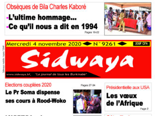 Une du 4 – 11 -2020