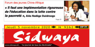 Une Sidwaya du 05 11 2020