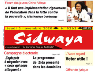 Une Sidwaya du 05 11 2020