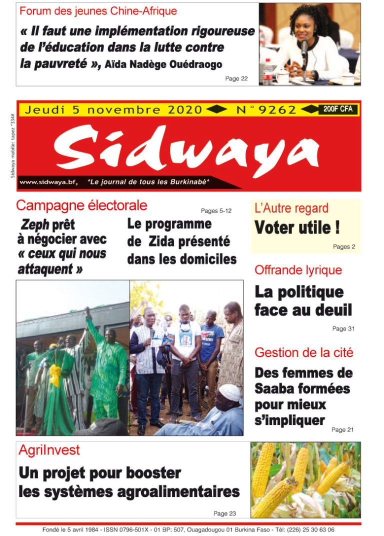 Une Sidwaya du 05 11 2020