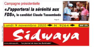 Une Sidwaya du 09 11 2020