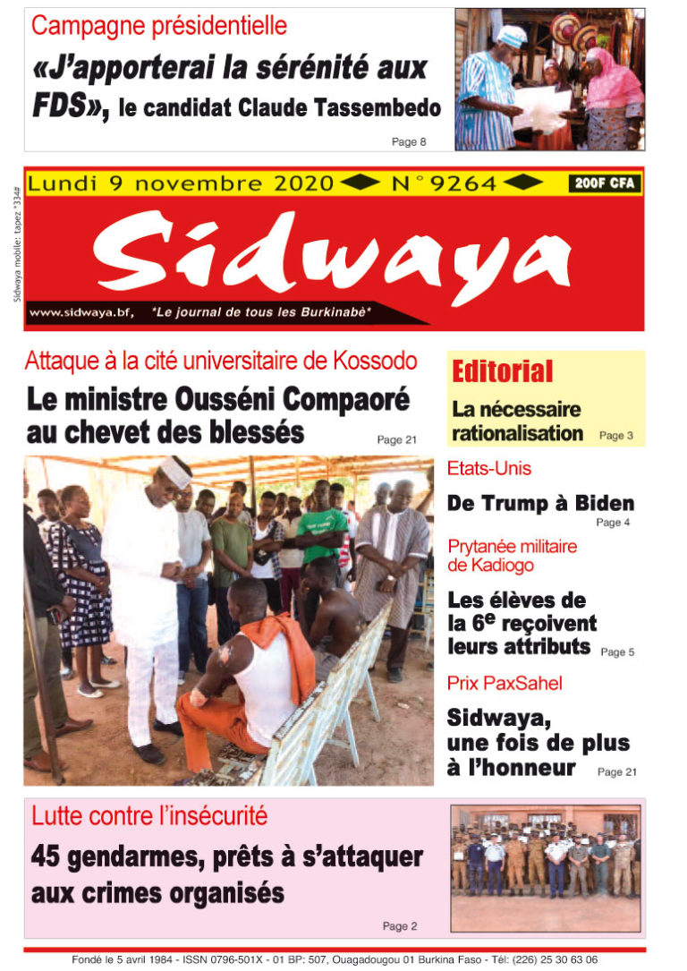 Une Sidwaya du 09 11 2020