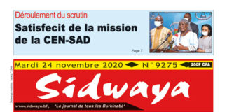 Une Sidwaya du 24 11 2020
